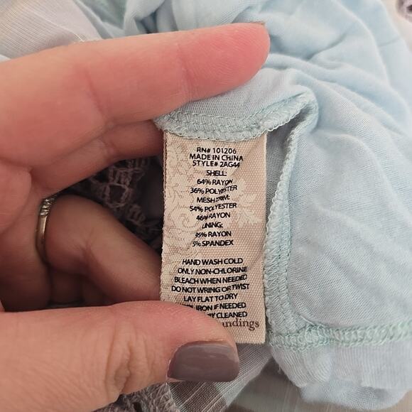 Soft Surroundings Striped Crochet Maxi Dress Blue Stripe Sleeveless Size Medium - Picture 4 of 9